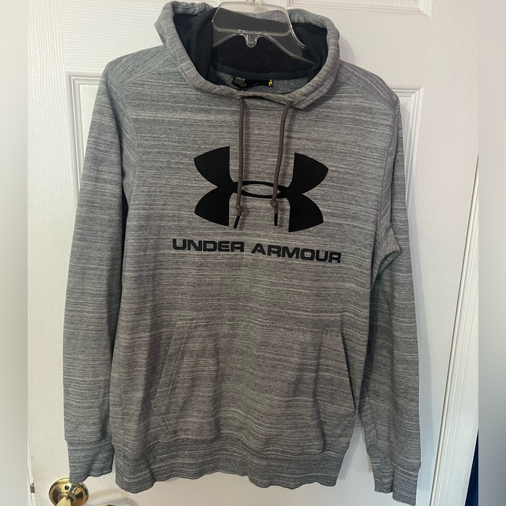 Under Armour hoodie Kangaroo pocket multi grays black logo size loose small